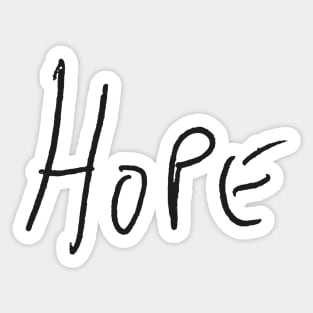 Hope - Misha Collins Handwriting - black font Sticker